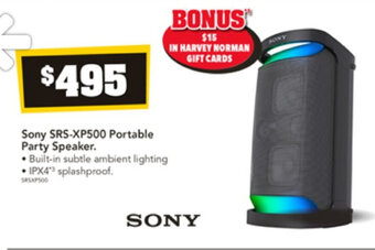 Harvey Norman Sony SRS-XP500 Portable Party Speaker offer