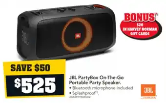 Harvey Norman JBL Partybox On-The-Go Portable Party Speaker offer