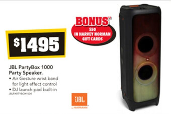 Harvey Norman JBL PartyBox 1000 Party Speaker offer