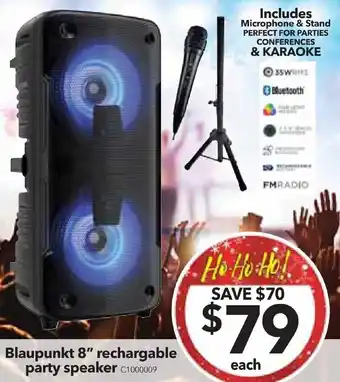Cheap as Chips Blaupunkt 8" rechargable party speaker offer