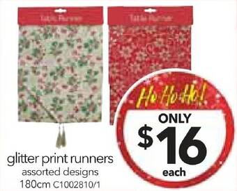 Cheap as Chips glitter print runners offer