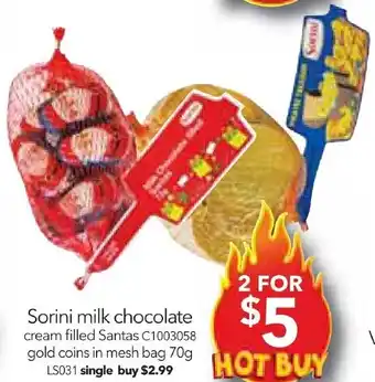 Cheap as Chips Sorini milk chocolate offer