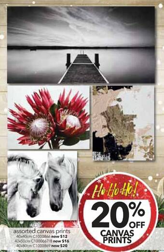 Cheap as Chips assorted canvas prints offer