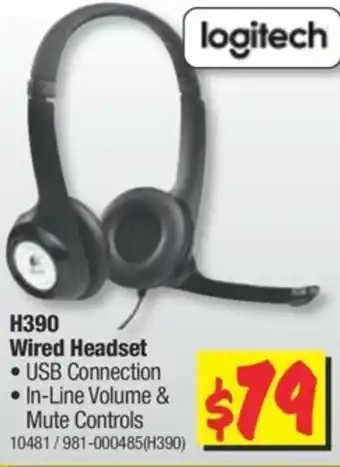 JB Hi-Fi Logitech H390 Headset offer