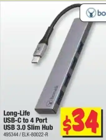JB Hi-Fi Bonelk Long-Life USB-C to 4 Port USB 3.0 Slim Hub offer