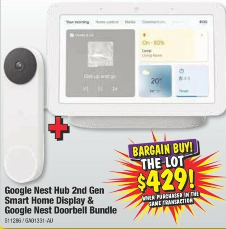 Google Nest Hub 2nd Gen Smart Home Display & Google nest Doorbell