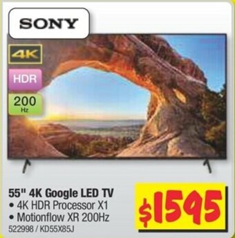 JB Hi-Fi Sony 55" 4K Google LED TV offer