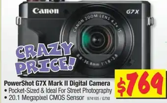 JB Hi-Fi Canon Powershot G7X Mark II Digital Camera offer