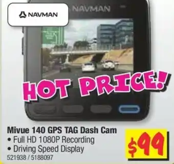 JB Hi-Fi Navman Mivue 140 GPS TAG Dash Cam offer