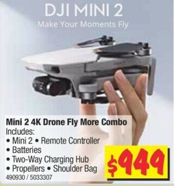 JB Hi-Fi DJI Mini 2 4K Drone Fly More Combo offer