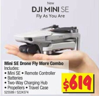 JB Hi-Fi DJI Mini SE Drone Fly More Combo offer