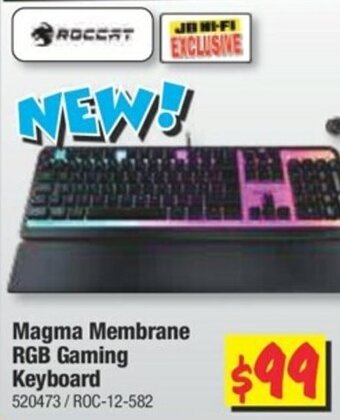 JB Hi-Fi Roccat Magma Membrane RGB Gaming Keyboard offer