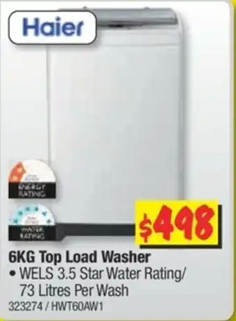 JB Hi-Fi Haier 6kg Top Load Washer offer