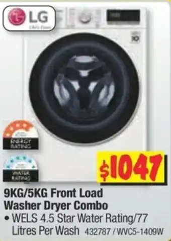 JB Hi-Fi 9kg/5kg Front Load Washer Dryer Combo offer