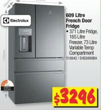 Electrolux 609 Litre French Door Fridge