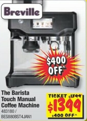 JB Hi-Fi Breville The Barista Touch Manual Coffee Machine offer