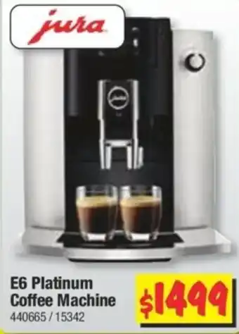 JB Hi-Fi Jura E6 Platinum Coffee Machine offer