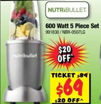 JB Hi-Fi Nutribullet 600 Watt 5 Piece Set offer