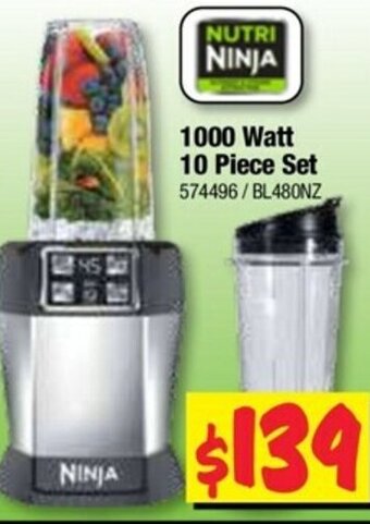 JB Hi-Fi Nutri Ninja 1000 Watt 10 Piece Set offer