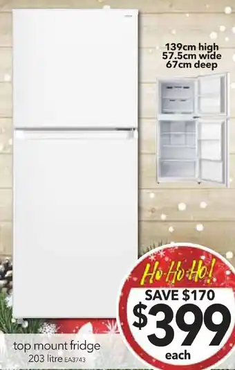 Cheap as Chips top mount fridge offer