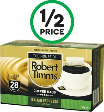 Woolworths Robert Timms Coffee Bags Pk 28 offer