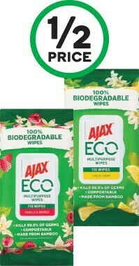 Woolworths Ajax Antibacterial Wipes Pk 110 offer