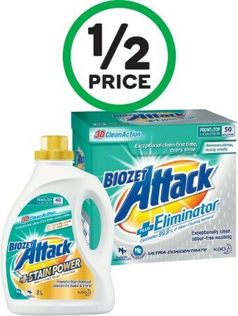 Woolworths Biozet Plus Laundry Liquid 2 Litre or Powder 2 kg offer