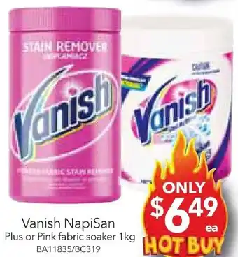 Cheap as Chips Vanish NapiSan Plus or Pink fabric soaker 1kg offer