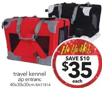 Cheap as Chips travel kennel zip entranc offer