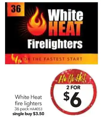 Cheap as Chips White Heat fire lighters offer