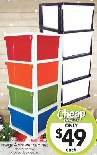 Cheap as Chips mega 4 drawer cabinet offer
