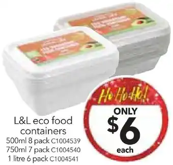 Cheap as Chips L&L eco food containers offer