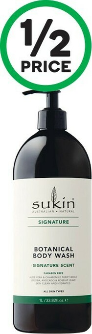 Woolworths Sukin Signature Botanical Body Wash Pump 1 Litre offer