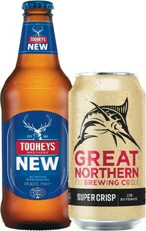 Woolworths Tooheys New Bottles OR Great Northern Super Crisp Cans 24x375ml offer