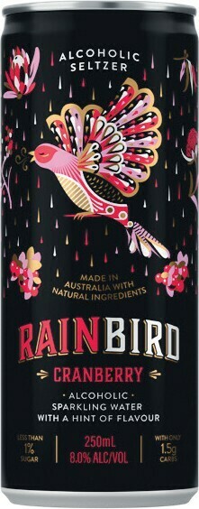 Woolworths Rainbird Seltzer Cranberry 8% Cans 4x250ml offer