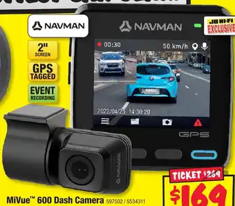 JB Hi-Fi MiVue 600 Dash Camera offer