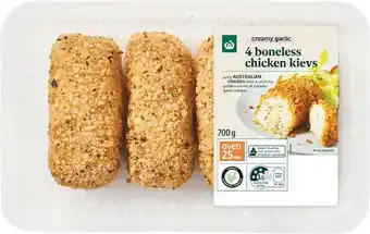 Woolworths Woolworths Creamy Garlic Boneless Chicken Kievs 700g – From the Meat Dept offer