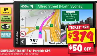 JB Hi-Fi DRIVESMART66MT-S 6" Portable GPS offer