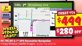 RV 795 MT-S 7" GPS Recreation Navigation