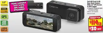 JB Hi-Fi Full-HD Front & HD Rear Dash Camera With 3.2" IPS Screen & GPS Logger offer