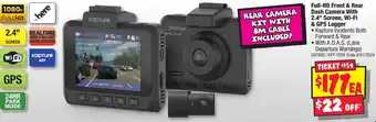 JB Hi-Fi Full-HD Front & Rear Dash Camera With 2.4" Screen, Wi-Fi & GPS Logger offer