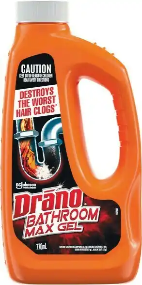Woolworths Drano Kitchen or Bathroom Gel 770ml offer
