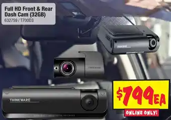 JB Hi-Fi Full HD Front & Rear Dash Cam (32GB) offer