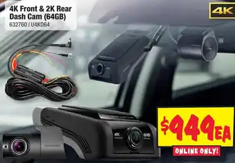 JB Hi-Fi 4K Front & 2K Rear Dash Cam (64GB) offer
