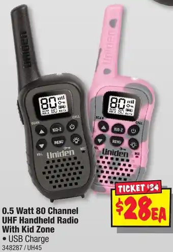 JB Hi-Fi 0.5 Watt 80 Channel UHF Handheld Radio With Kid Zone offer