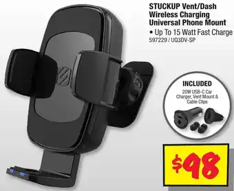 STUCKUP Vent/Dash Wireless Charging Universal Phone Mount