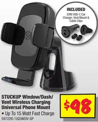 JB Hi-Fi STUCKUP Window/Dash/ Vent Wireless Charging Universal Phone Mount offer