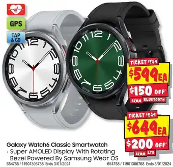 JB Hi-Fi Galaxy Watch6 Classic Smartwatch offer