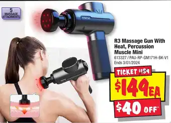 JB Hi-Fi R3 Massage Gun With Heat, Percussion Muscle Mini offer