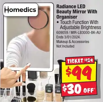 JB Hi-Fi Radiance LED Beauty Mirror With Organiser offer